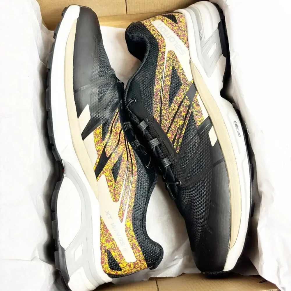 SALOMON XT-WINGS 2 MINDFUL BLACK FEATHER GRAY QUIET SHADE SIZE WOMEN 11 MEN 10